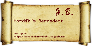 Hordós Bernadett névjegykártya