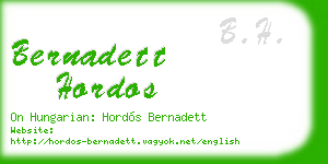 bernadett hordos business card